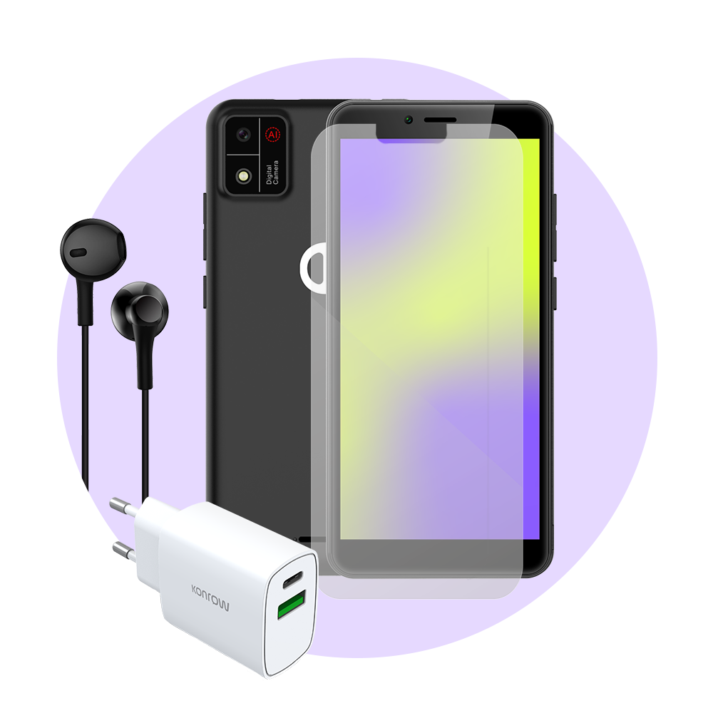 Pack Kids (Smartphone pour ados - écouteurs - verre trempé - chargeur)