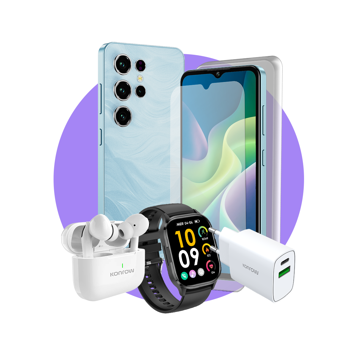 חבילת Safe Plus Premium (סמארטפון לנוער - אוזניות בלוטות' - שעון חכם - מטען - זכוכית מחוסמת - כיסוי סיליקון)