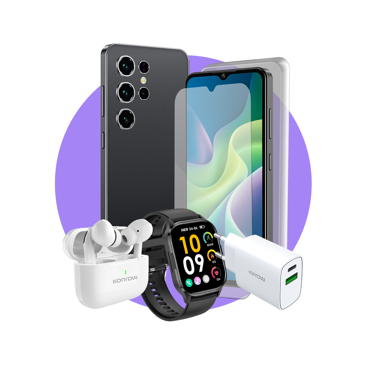 חבילת Safe Plus Premium (סמארטפון לנוער - אוזניות בלוטות' - שעון חכם - מטען - זכוכית מחוסמת - כיסוי סיליקון)