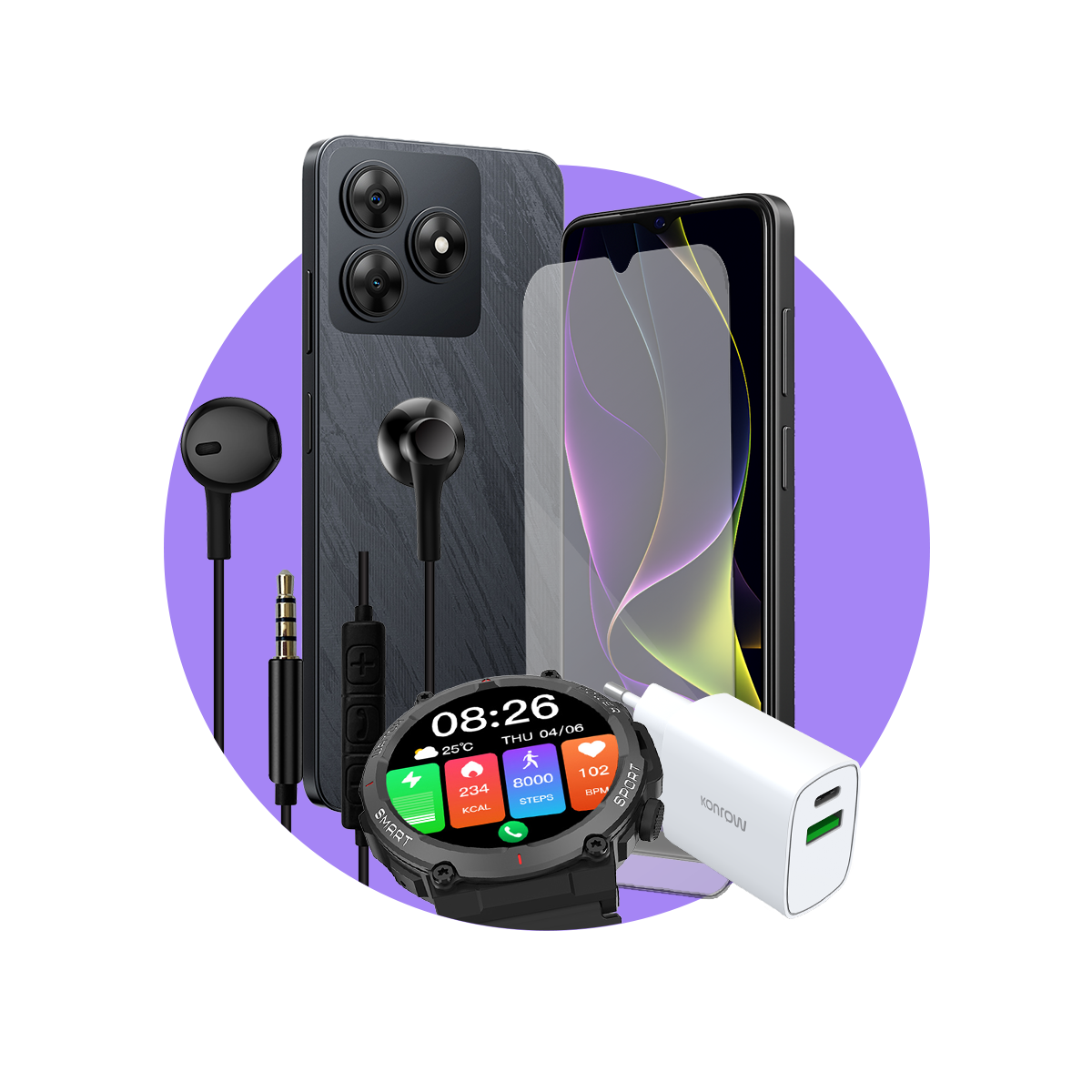 Pack Premium Safe (Smartphone para adolescentes - auriculares - reloj conectado - cargador - cristal templado)
