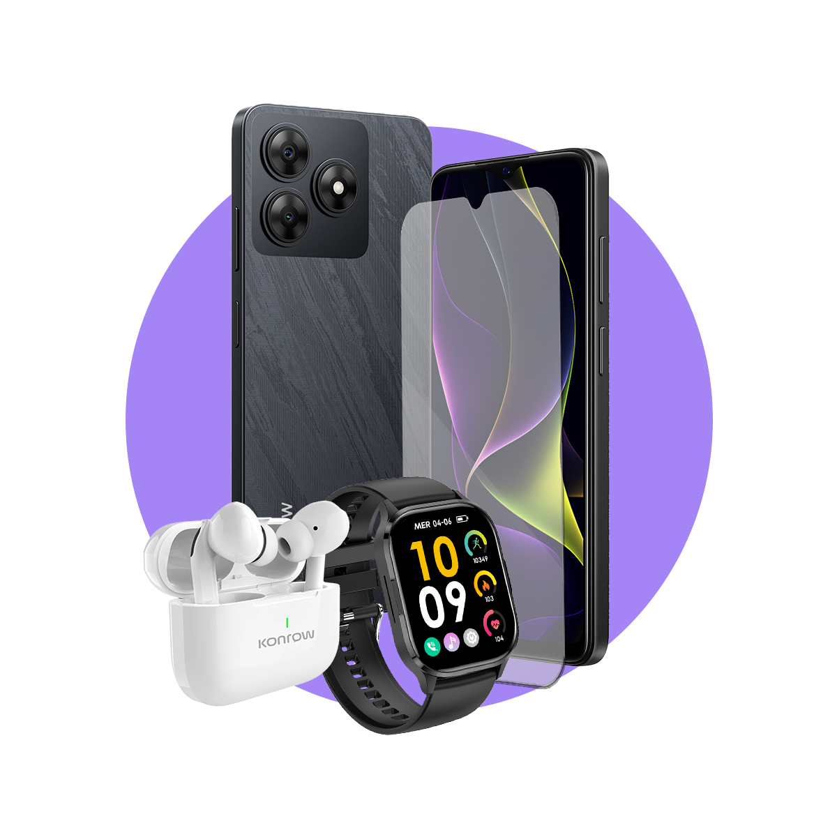 Pack Premium Safe (Smartphone pour ados - écouteurs Bluetooth - montre connectée - verre trempé)