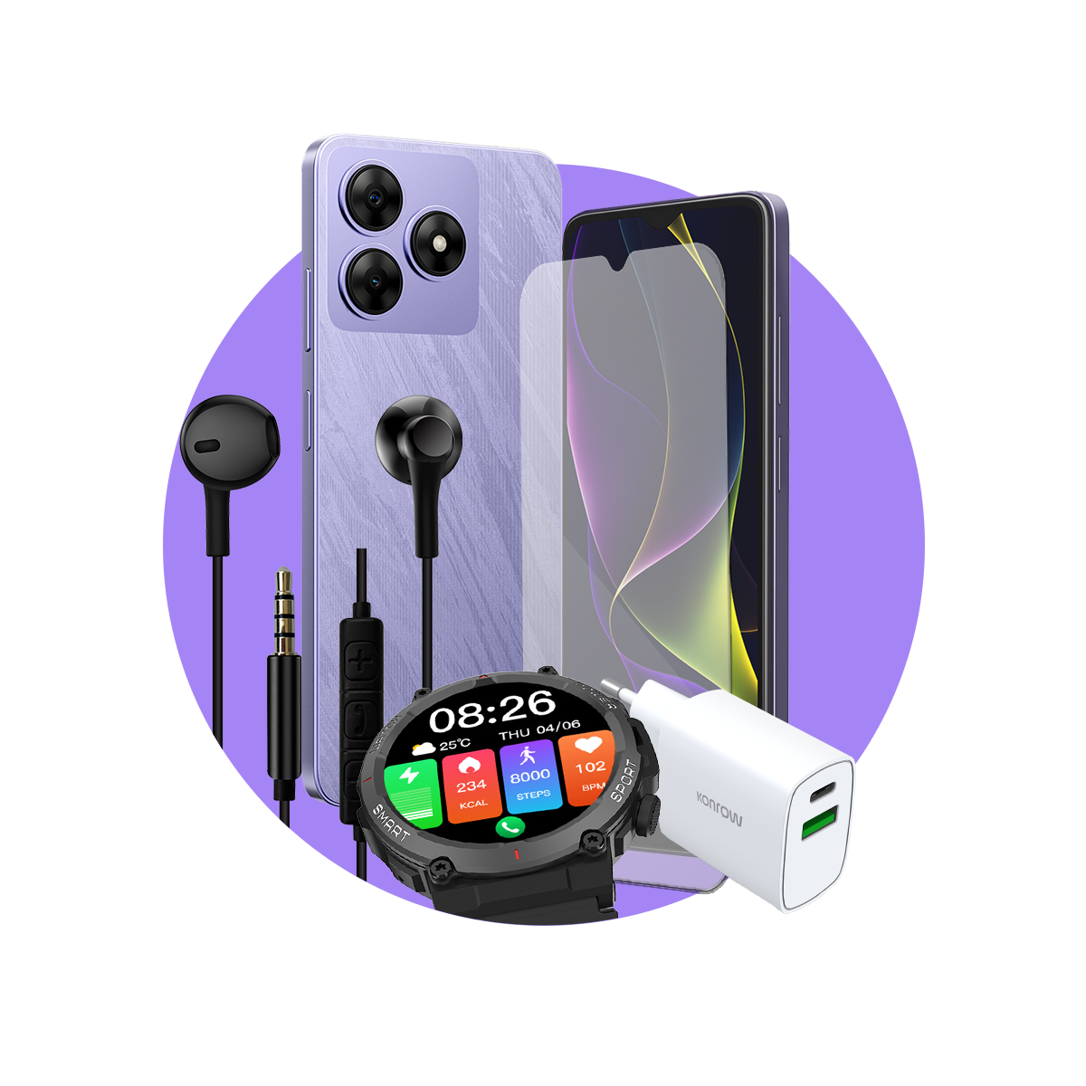 Pack Premium Safe (Smartphone para adolescentes - auriculares - reloj conectado - cargador - cristal templado)