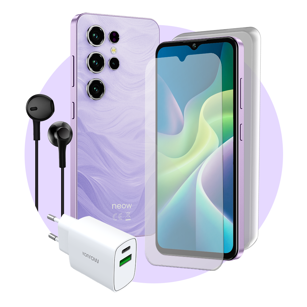 Pack Safe Plus (Smartphone pour ados - écouteurs - verre trempé - chargeur - coque en silicone)