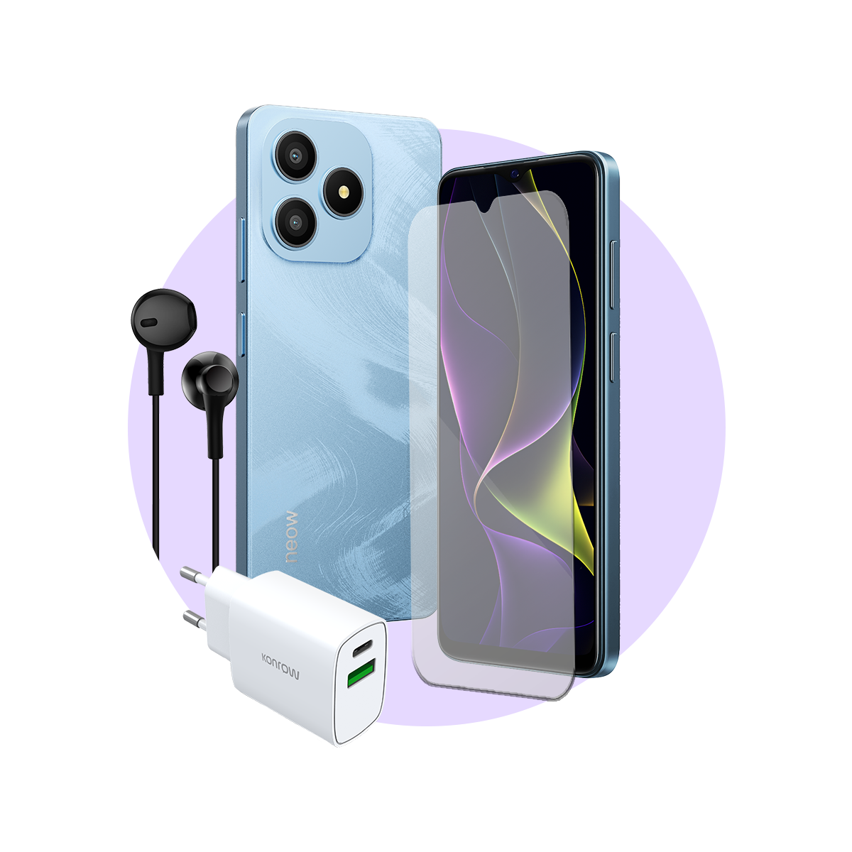 Pack Safe (Smartphone pour ados - écouteurs - verre trempé - chargeur)