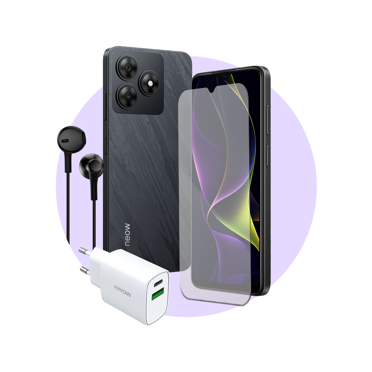 Pack Safe (Smartphone pour ados - écouteurs - verre trempé - chargeur)