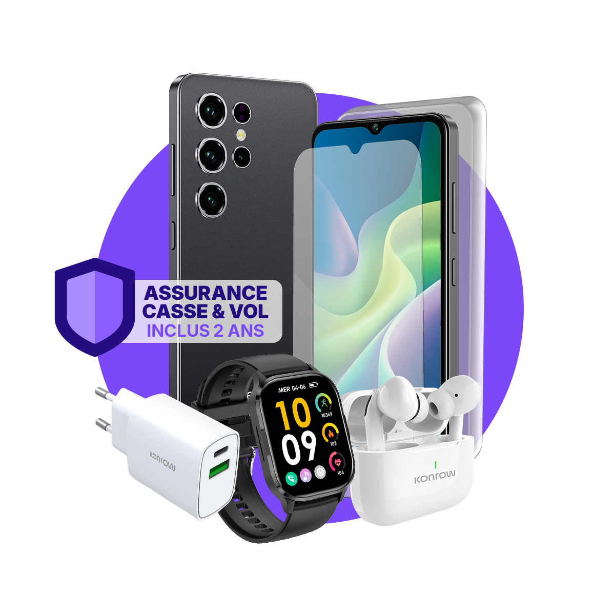 חבילת ULTIMA Safe Plus (סמארטפון לנוער - אוזניות בלוטות' - שעון חכם - מטען - זכוכית מחוסמת - ביטוח כלול)