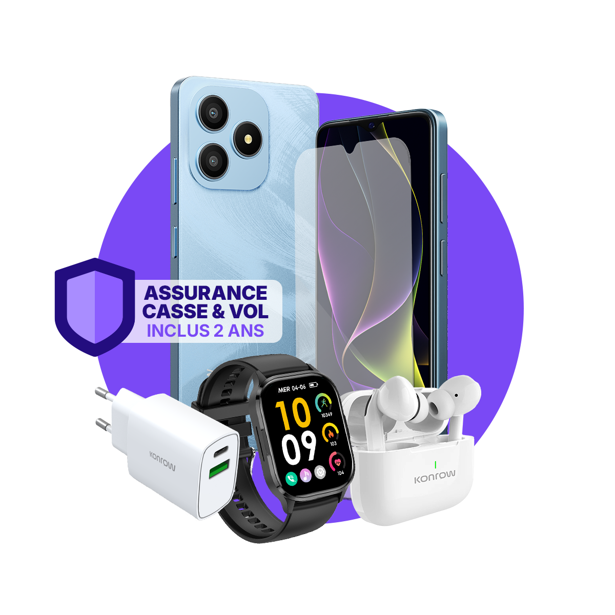 חבילת ULTIMA Safe (סמארטפון לנוער - אוזניות בלוטות' - שעון חכם - מטען - זכוכית מחוסמת - ביטוח כלול)