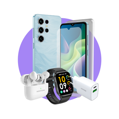 חבילת Safe Plus Premium (סמארטפון לנוער - אוזניות בלוטות' - שעון חכם - מטען - זכוכית מחוסמת - כיסוי סיליקון)