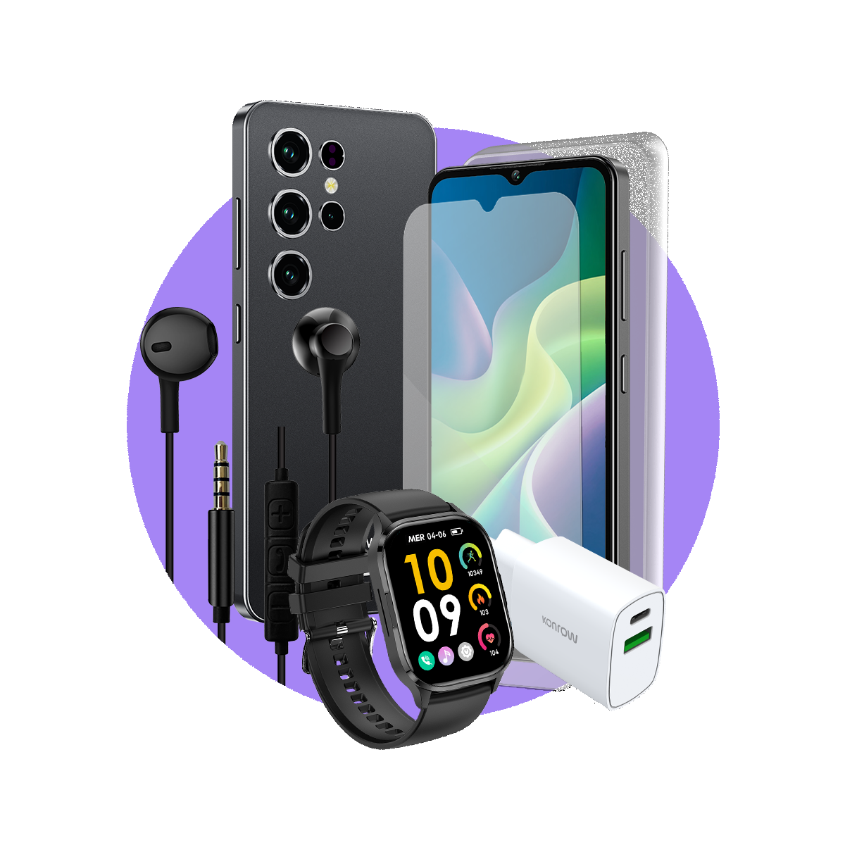 Premium Safe Plus Pack (Smartphone per adolescenti - cuffie - orologio connesso - caricabatterie - vetro temperato - custodia in silicone)