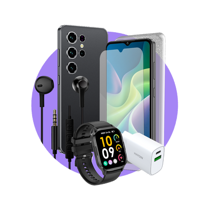 Premium Safe Plus Pack (Smartphone per adolescenti - cuffie - orologio connesso - caricabatterie - vetro temperato - custodia in silicone)
