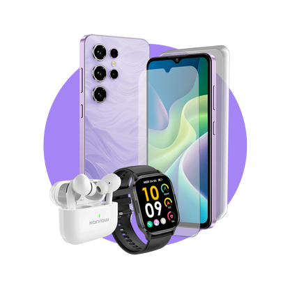 Pack Premium Safe Plus (Smartphone pour ados - écouteurs Bluetooth - montre connectée - verre trempé - coque en silicone)