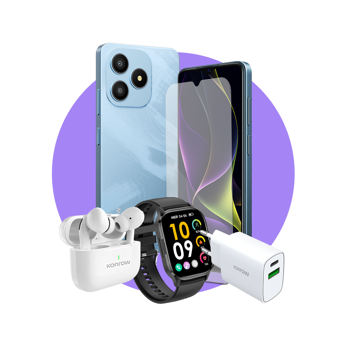 חבילת פרימיום בטוחה (סמארטפון לנוער - אוזניות בלוטות' - שעון חכם - מטען - זכוכית מחוסמת)