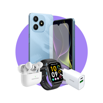 חבילת פרימיום בטוחה (סמארטפון לנוער - אוזניות בלוטות' - שעון חכם - מטען - זכוכית מחוסמת)