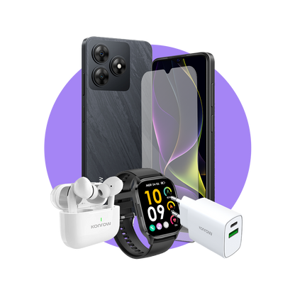 חבילת פרימיום בטוחה (סמארטפון לנוער - אוזניות בלוטות' - שעון חכם - מטען - זכוכית מחוסמת)