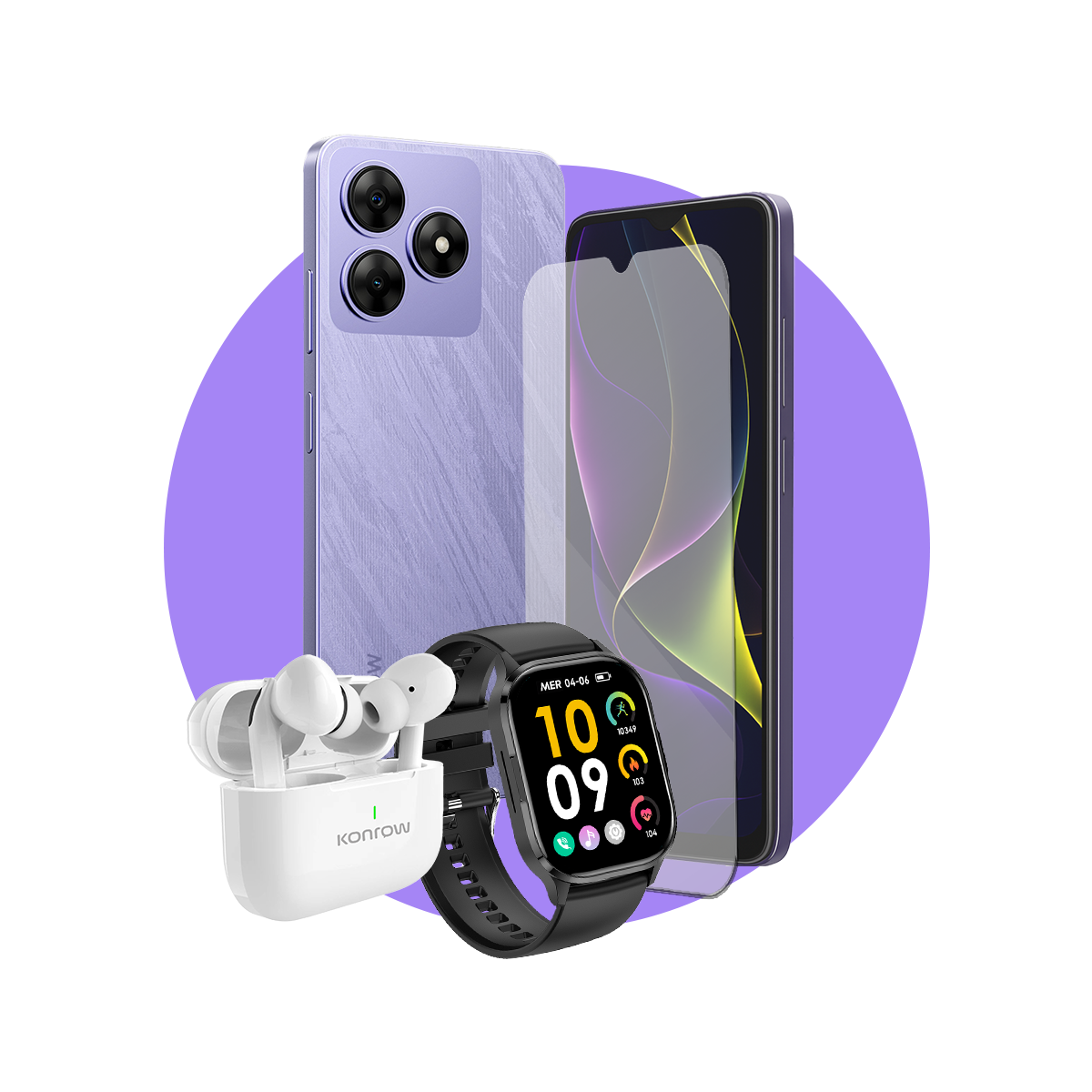 Pack Premium Safe (Smartphone pour ados - écouteurs Bluetooth - montre connectée - verre trempé)