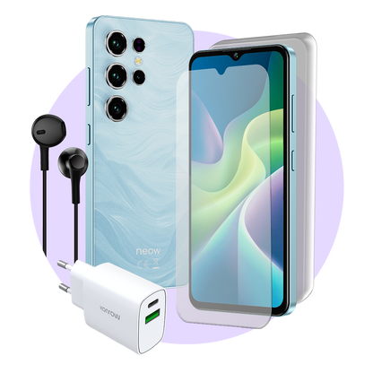 Pack Safe Plus (Smartphone pour ados - écouteurs - verre trempé - chargeur - coque en silicone)