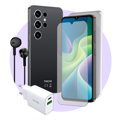 Pack Safe Plus (Smartphone pour ados - écouteurs - verre trempé - chargeur - coque en silicone)