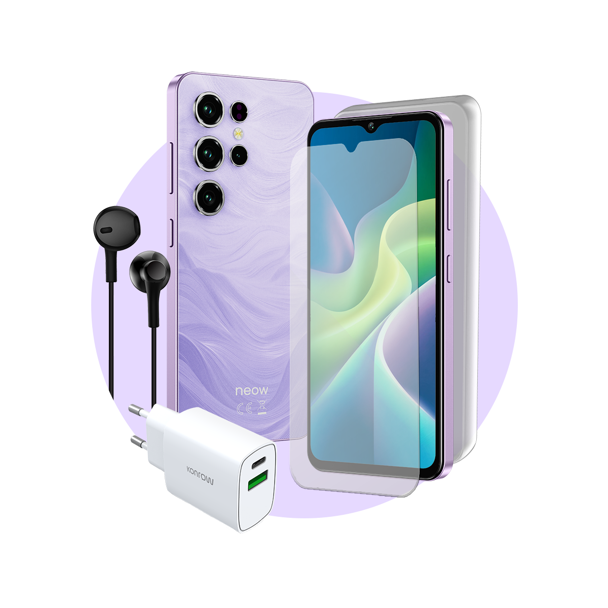 Pack Safe Plus (Smartphone pour ados - écouteurs - verre trempé - chargeur - coque en silicone)