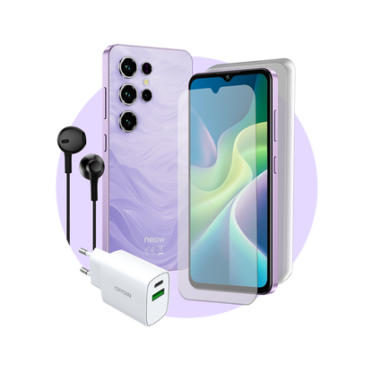 Pack Safe Plus (Smartphone pour ados - écouteurs - verre trempé - chargeur - coque en silicone)