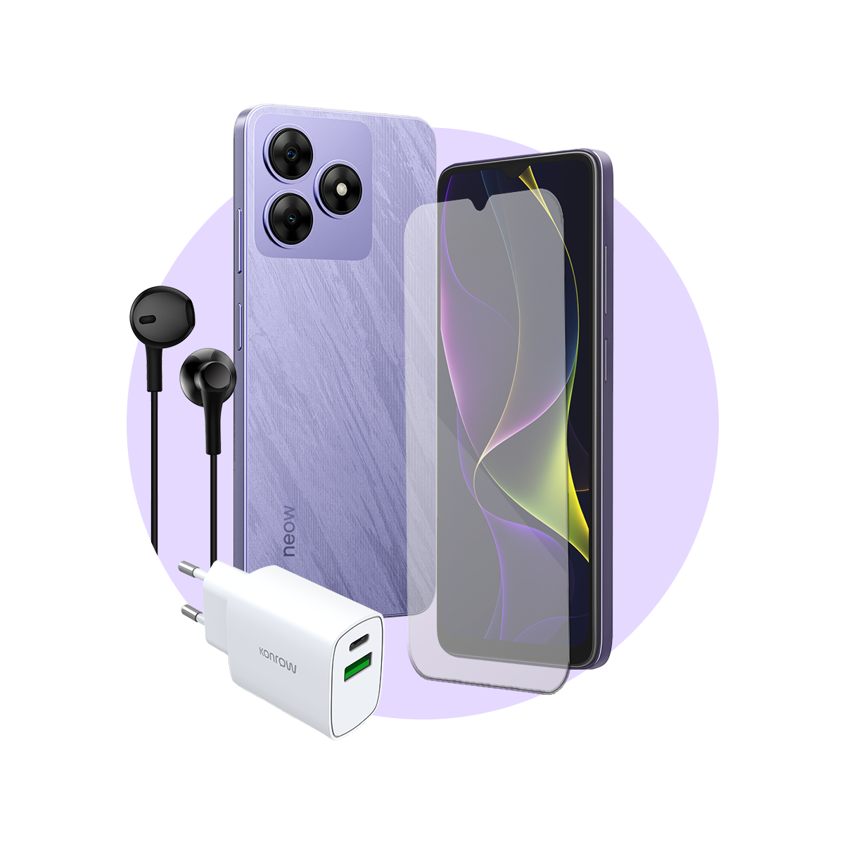 Pack Safe (Smartphone pour ados - écouteurs - verre trempé - chargeur)