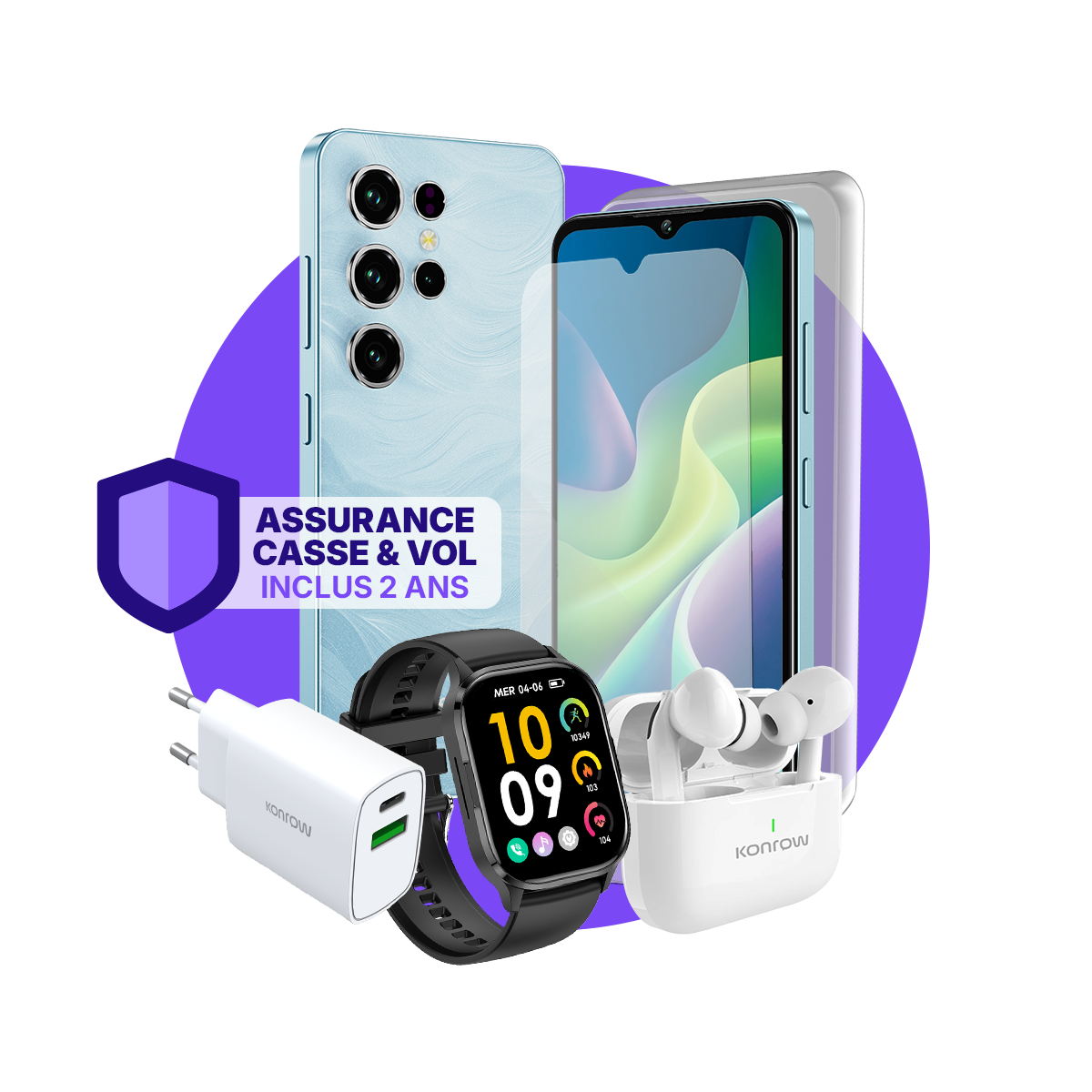 חבילת ULTIMA Safe Plus (סמארטפון לנוער - אוזניות בלוטות' - שעון חכם - מטען - זכוכית מחוסמת - ביטוח כלול)