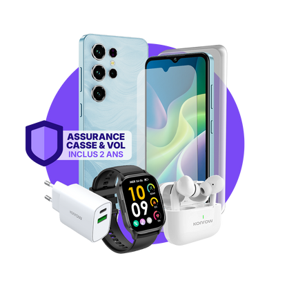 חבילת ULTIMA Safe Plus (סמארטפון לנוער - אוזניות בלוטות' - שעון חכם - מטען - זכוכית מחוסמת - ביטוח כלול)