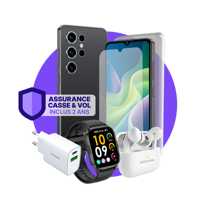 חבילת ULTIMA Safe Plus (סמארטפון לנוער - אוזניות בלוטות' - שעון חכם - מטען - זכוכית מחוסמת - ביטוח כלול)